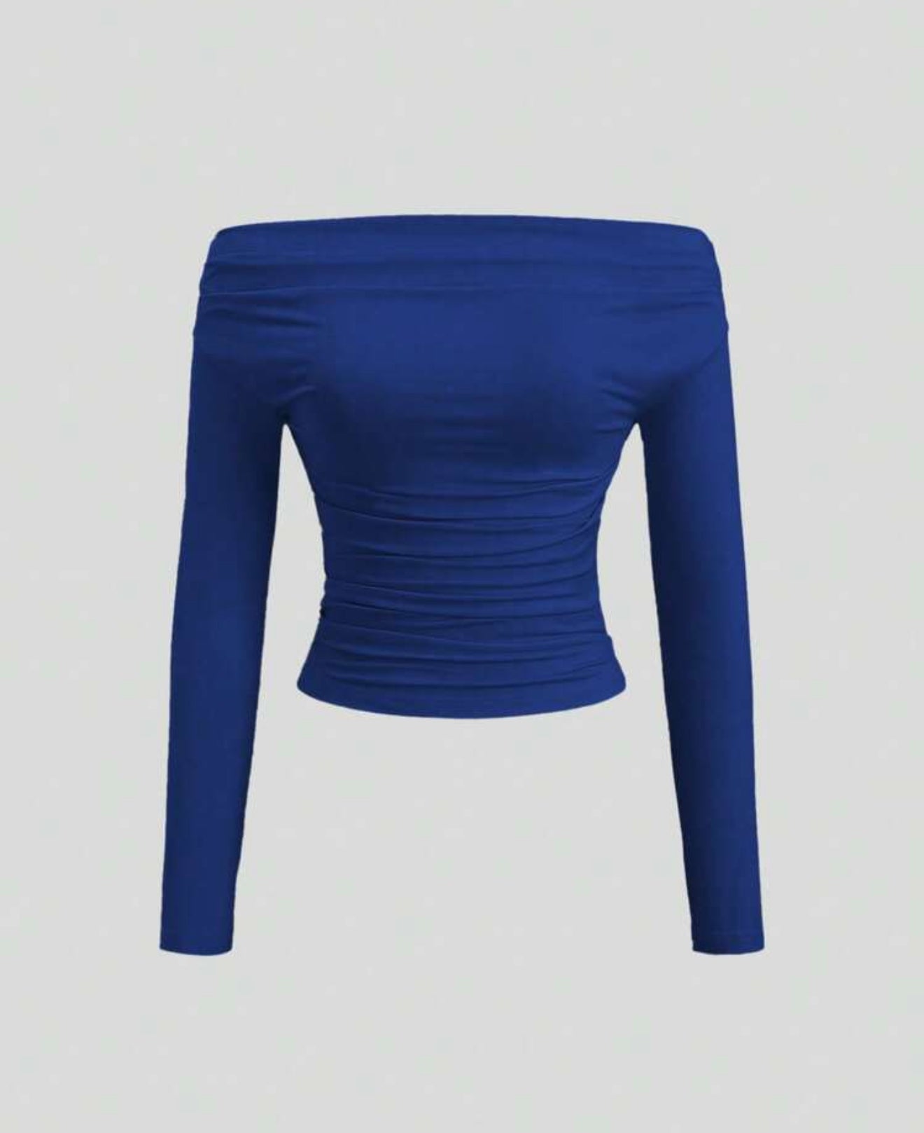 3 pcs Sweetra Off Shoulder Solid Pleated Slim Fit Long Sleeve Blouse