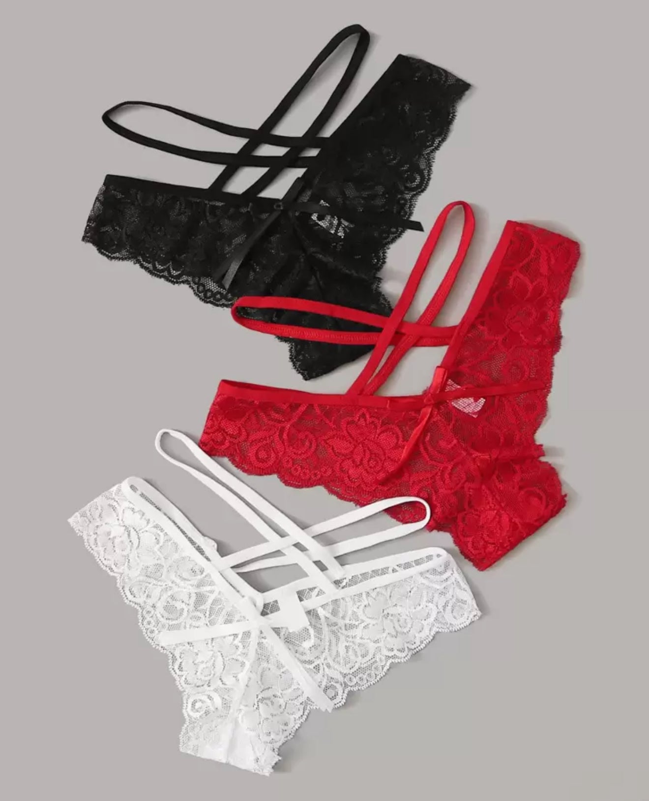 3packs Sexy Lingerie black red & white