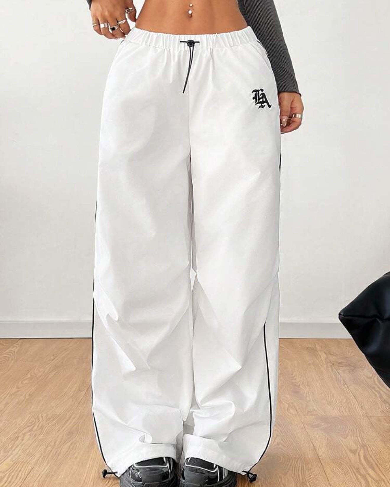  Streetwear Banded Texture Decoration Pants