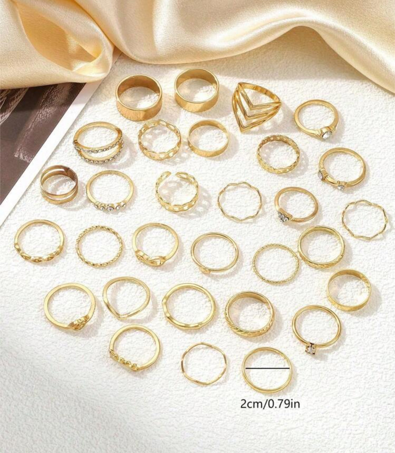 30 Pieces/Elegant Lady, Couple Ring, Fashion Simple Chain Design Inlaid Artificial Rhinestones