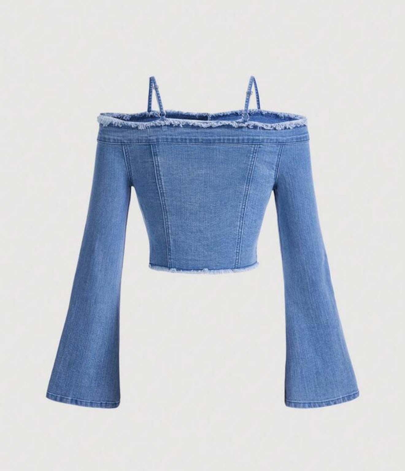 Women's Casual Denim Long Sleeve Blouse, Blue