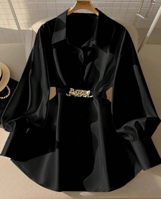 women long sleeve shirt (black & grey)