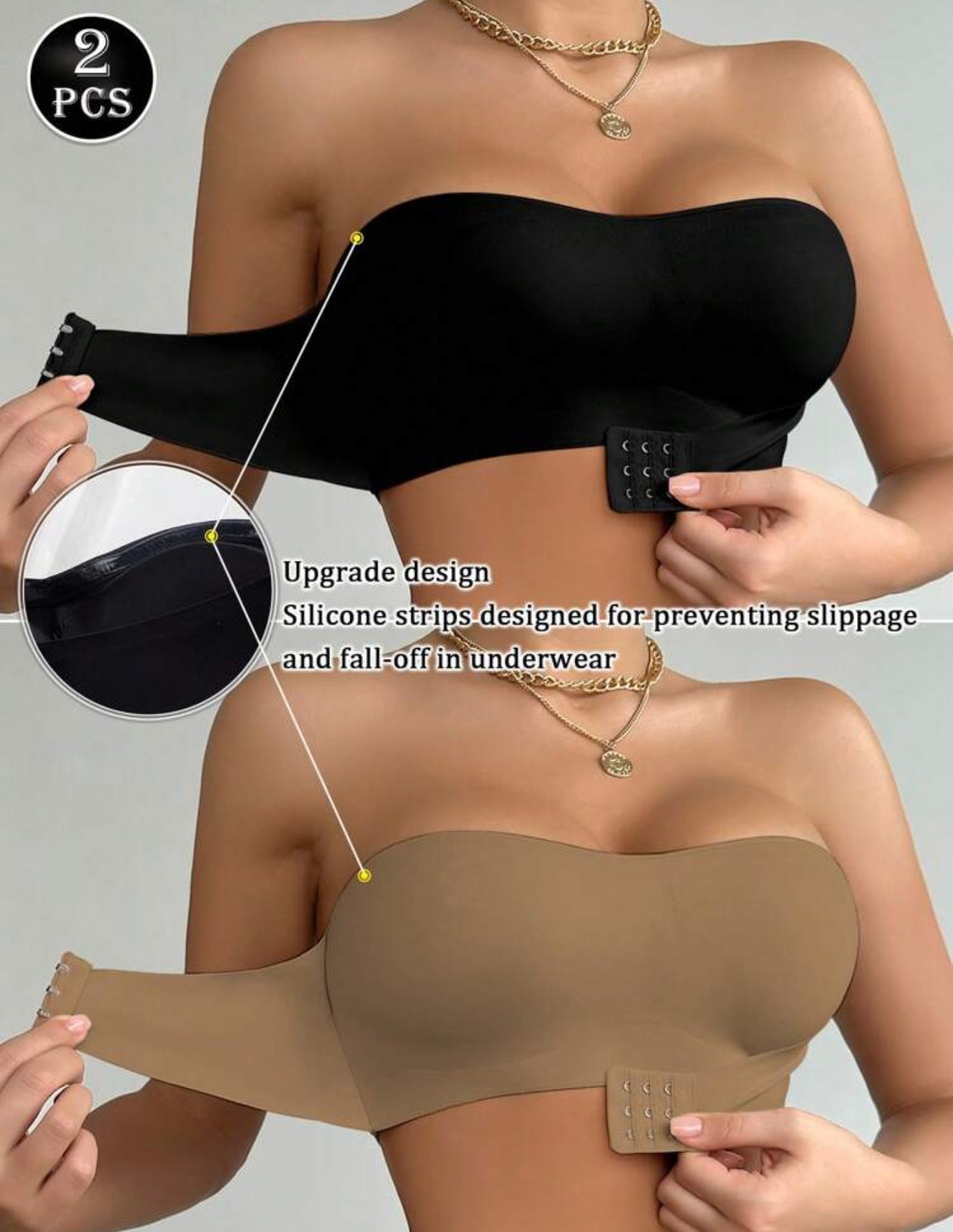 2pcs/Set Front Closure Solid Color Comfortable Bras