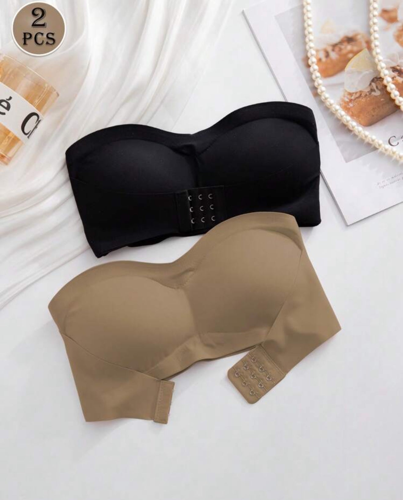 2pcs/Set Front Closure Solid Color Comfortable Bras