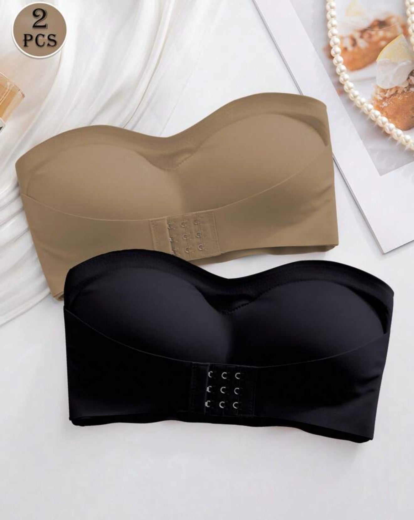 2pcs/Set Front Closure Solid Color Comfortable Bras