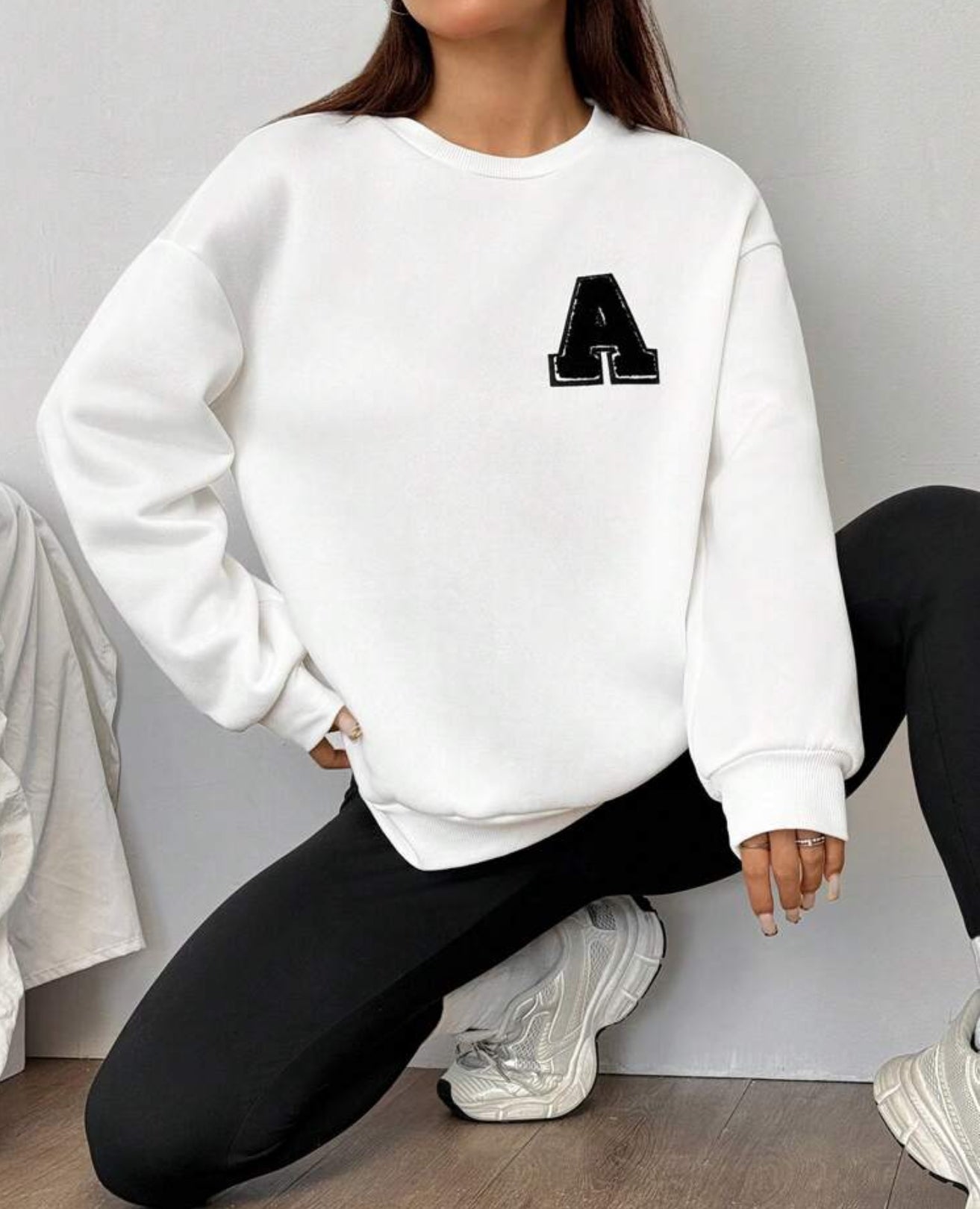 2 pcs/set  white sweatshit & legging set