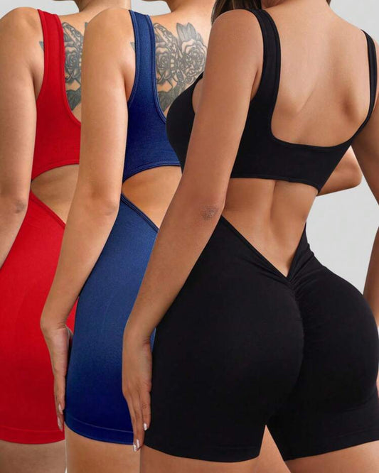 3 pcs Casual Tank Top Sports Shorts Jumpsuit