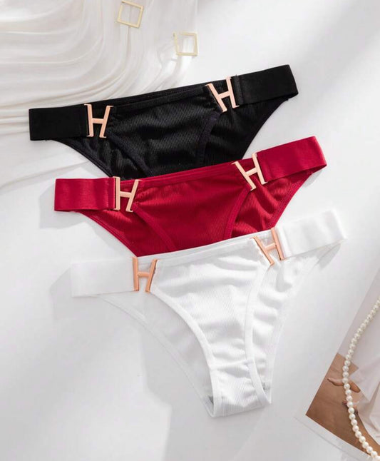 3pcs/Pack Women's Letter Design Comfortable Underwear