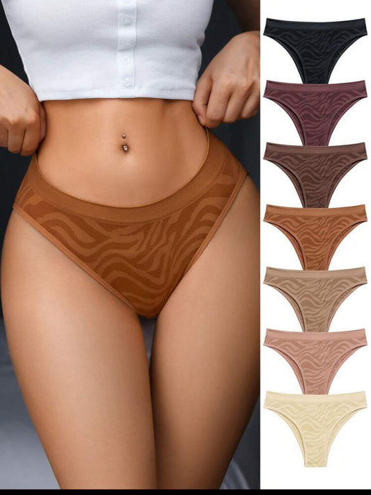 7pack Seamless Zebra Striped Panty