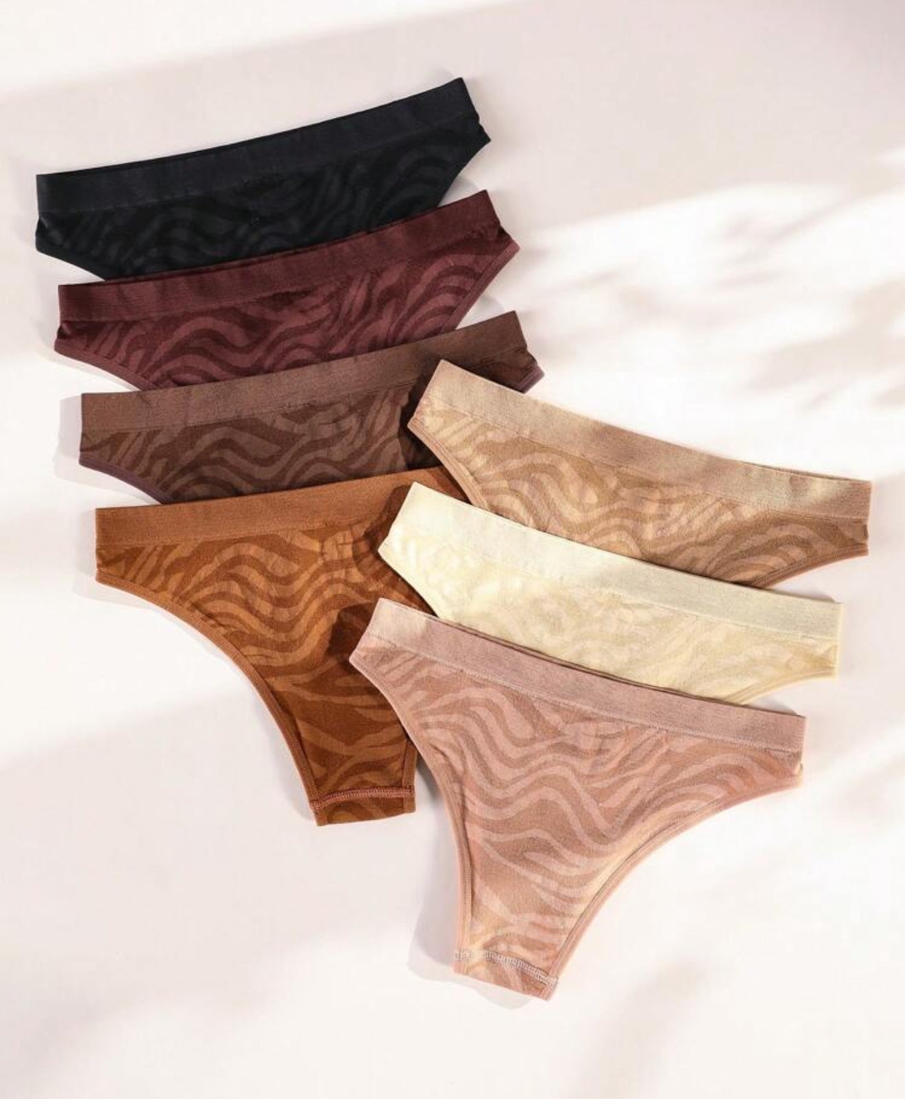 7pack Seamless Zebra Striped Panty