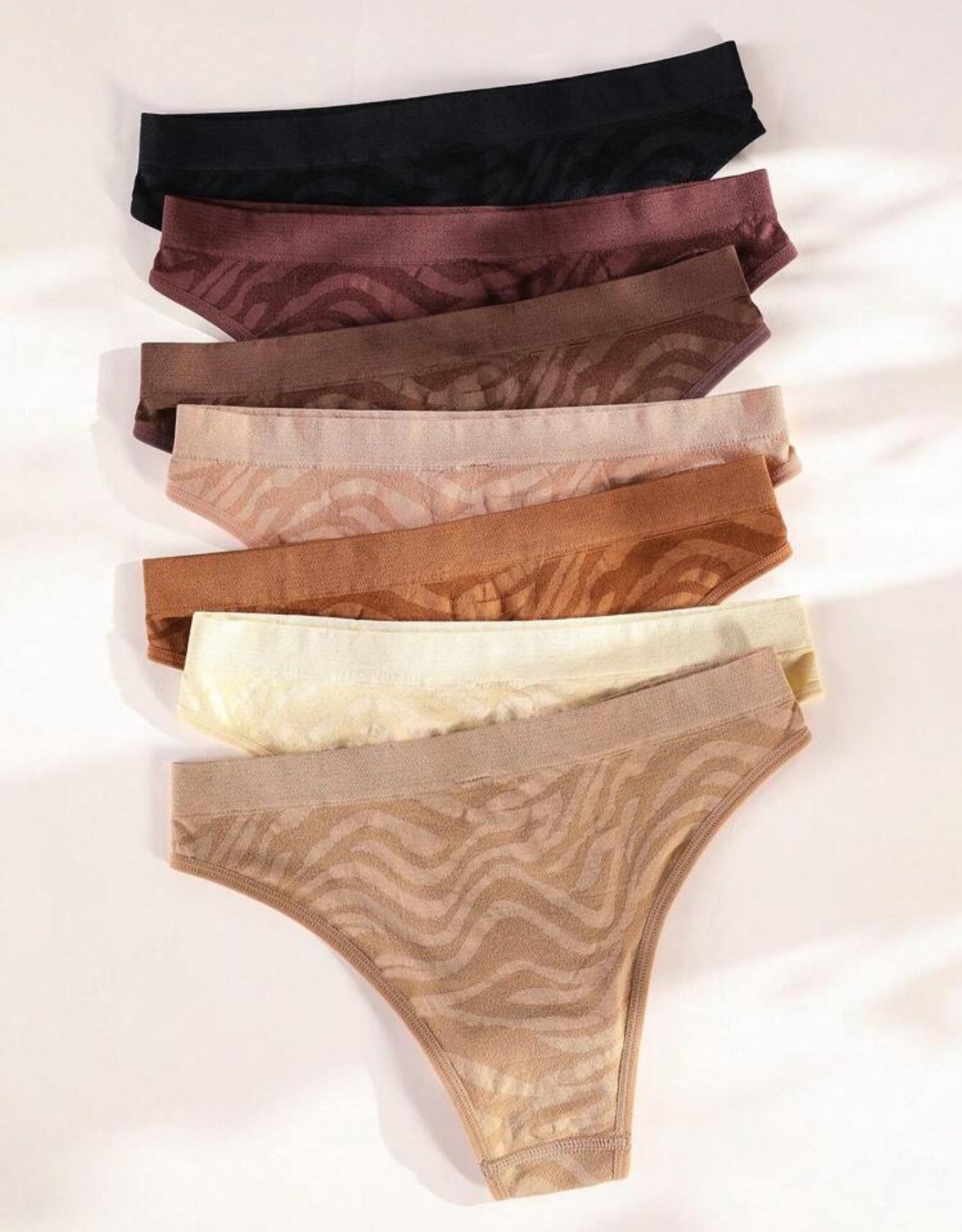 7pack Seamless Zebra Striped Panty
