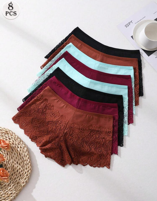 8 PCS Women's Lace Splicing Panties
