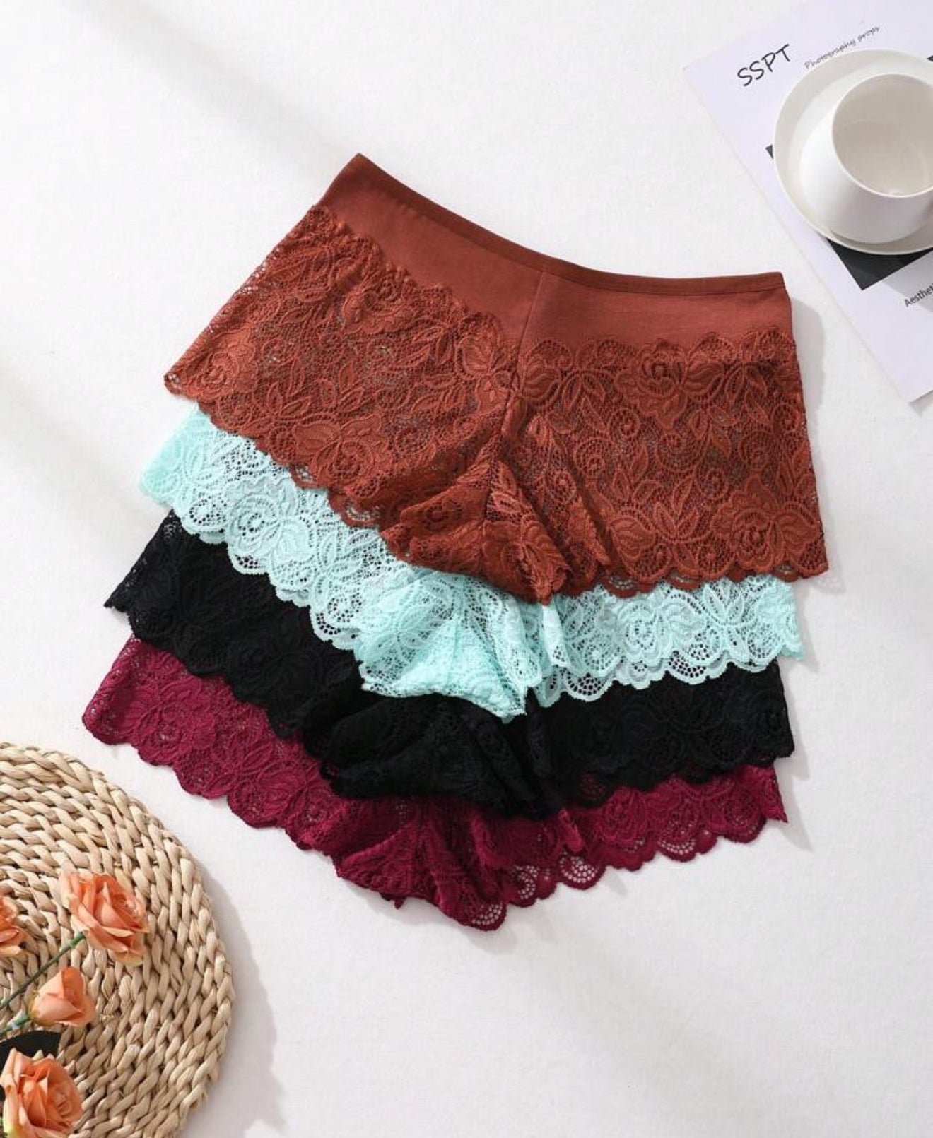 8 PCS Women's Lace Splicing Panties