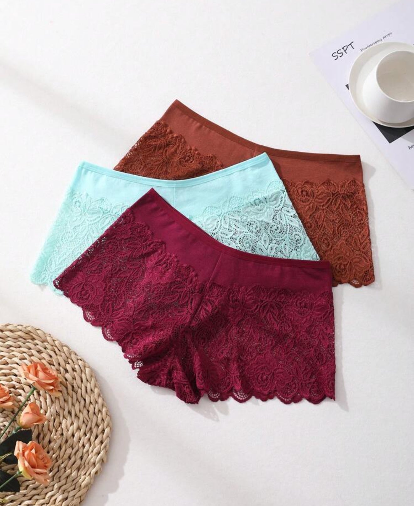 8 PCS Women's Lace Splicing Panties
