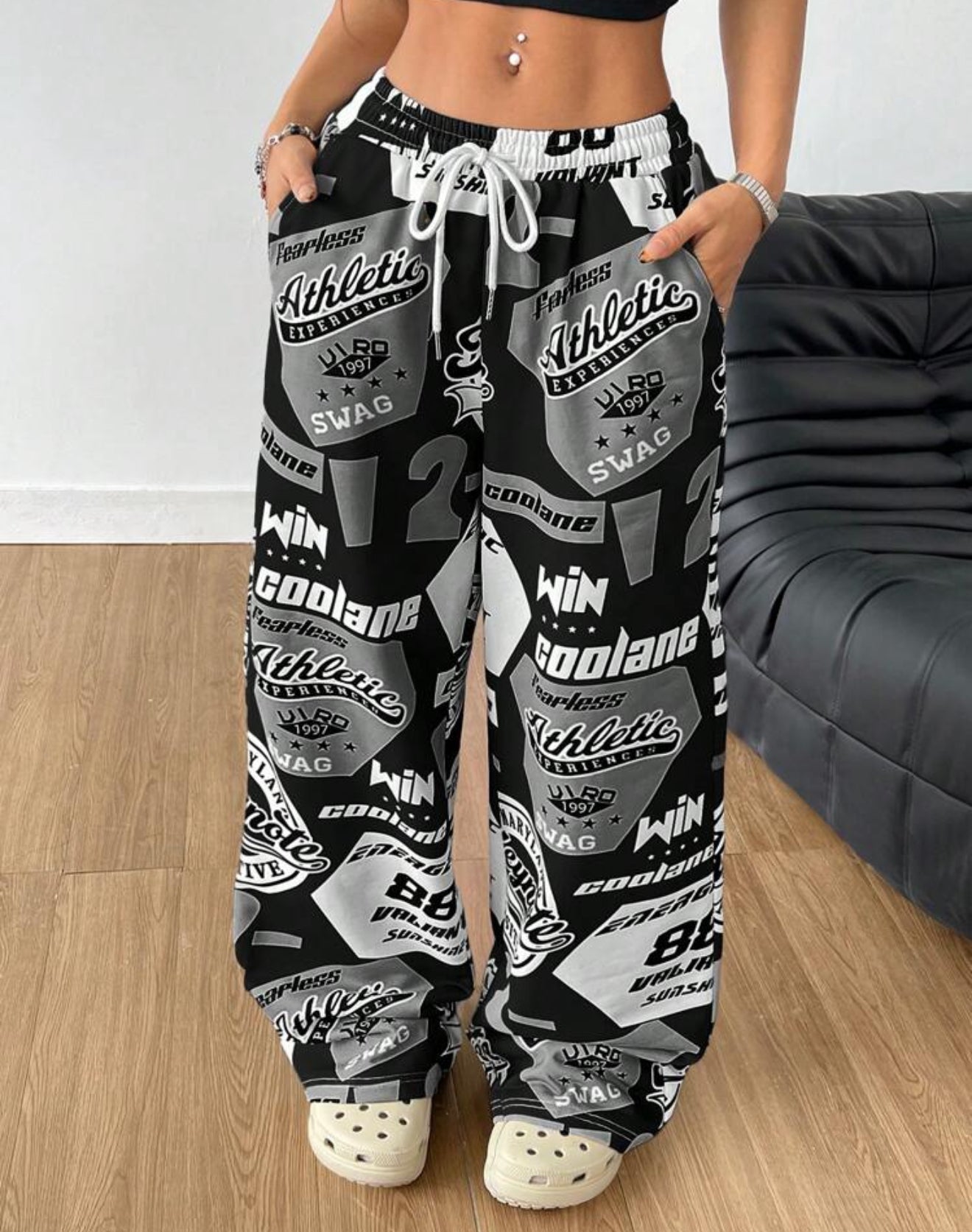 Elastic Waistband Joggers Pants