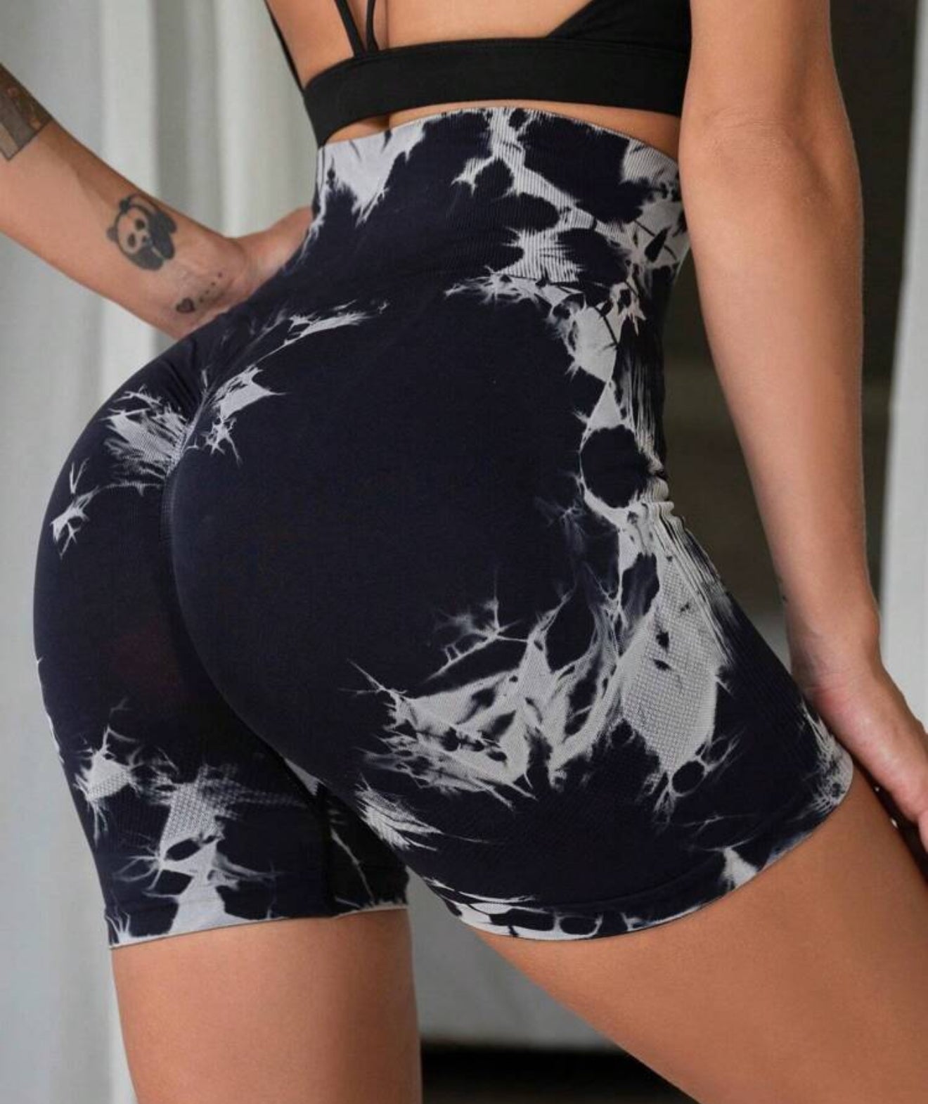 3pcs Tie Dye Wideband Waist Sports Shorts Stretchy ShortsWomen