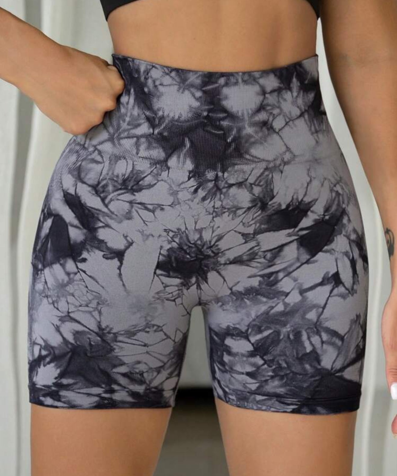 3pcs Tie Dye Wideband Waist Sports Shorts Stretchy ShortsWomen