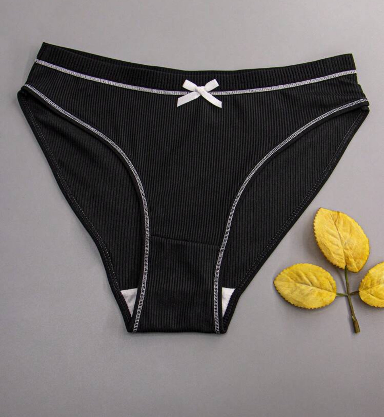 3pcs Women's Black Sexy Bow Comfortable