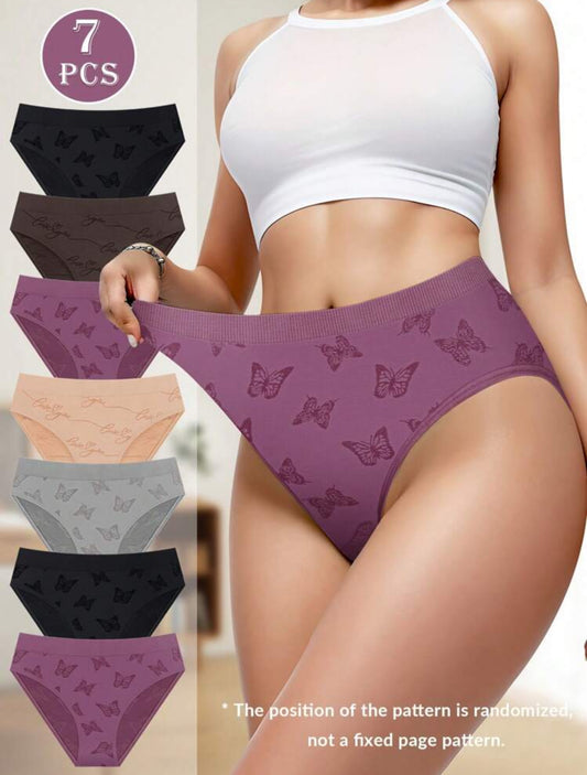 7pcs/Set Women Seamless Textured Underwear