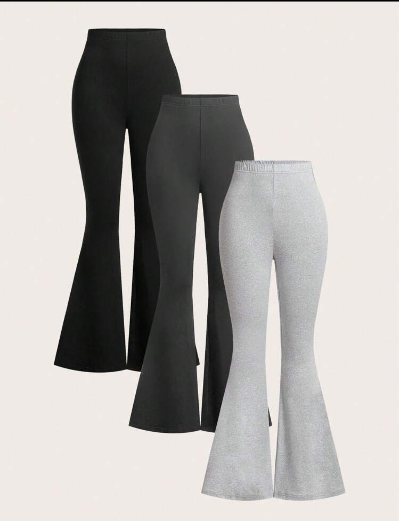 3pcs Elegant Elastic Waist Flared Leg Formal Pants Suit For Women