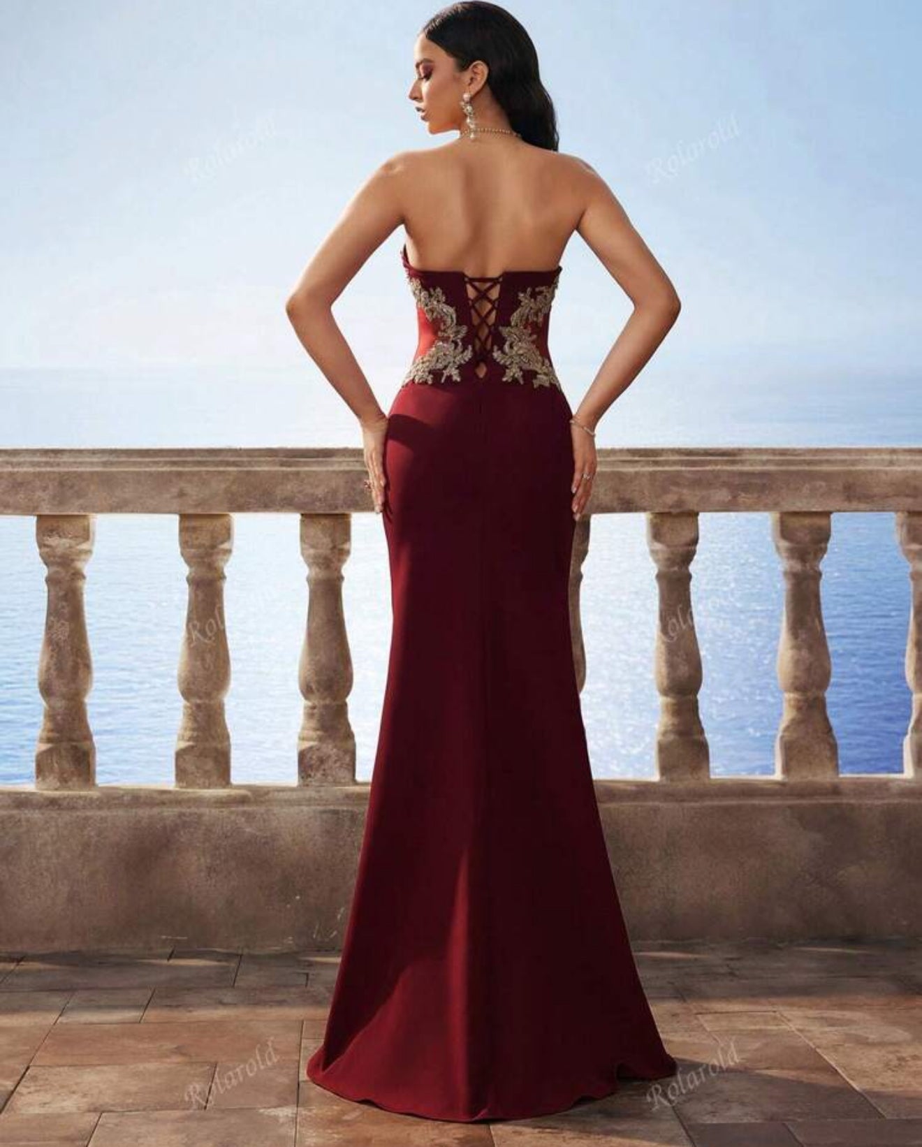 Noble Elegant Wine Red Off-Shoulder Sexy Mermaid Dress