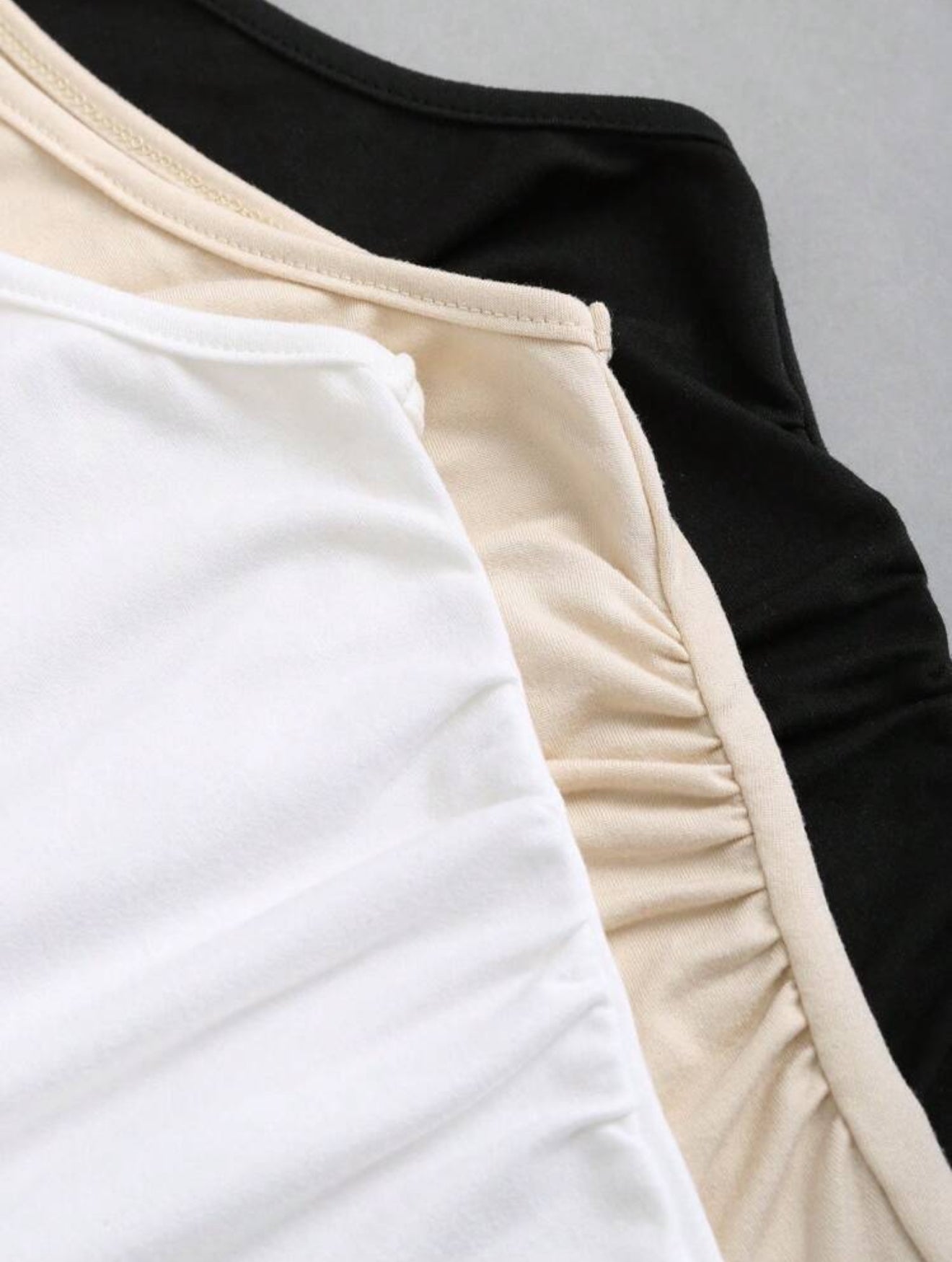 3 pcs Slim Fit Sleeveless Ruched Vest Dress Set&nbsp;