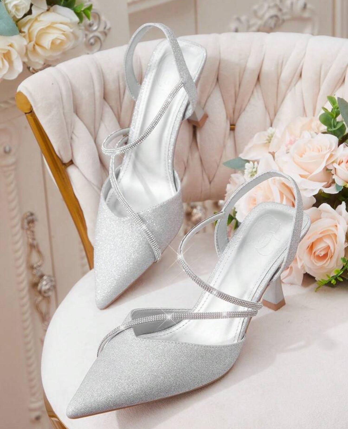 Rhinestone Decor Pointed Toe High Heel Shoes For Women, Match Well With Dress Spring Shoes Spring Break Easter Prom Heels