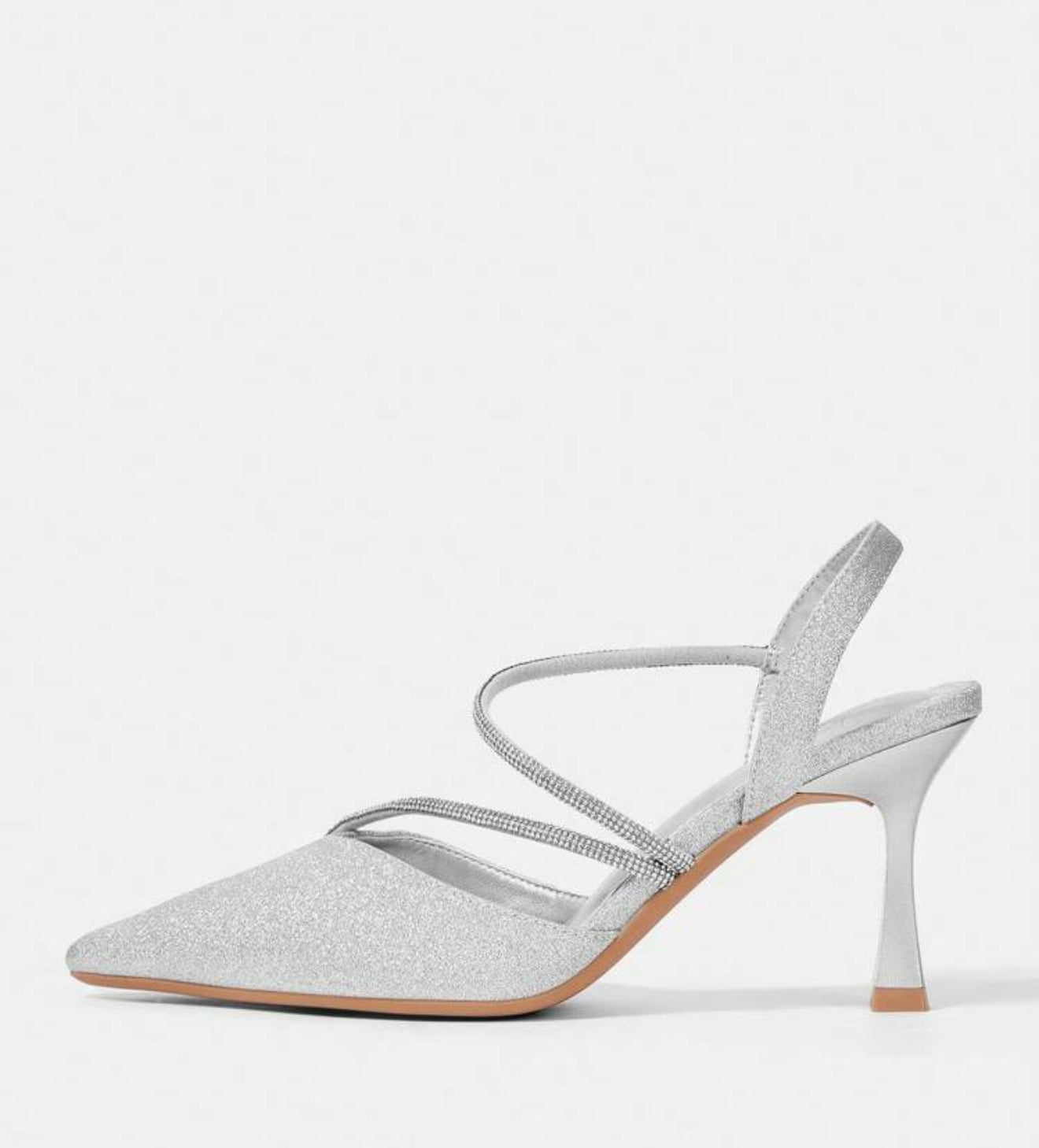 Rhinestone Decor Pointed Toe High Heel Shoes For Women, Match Well With Dress Spring Shoes Spring Break Easter Prom Heels