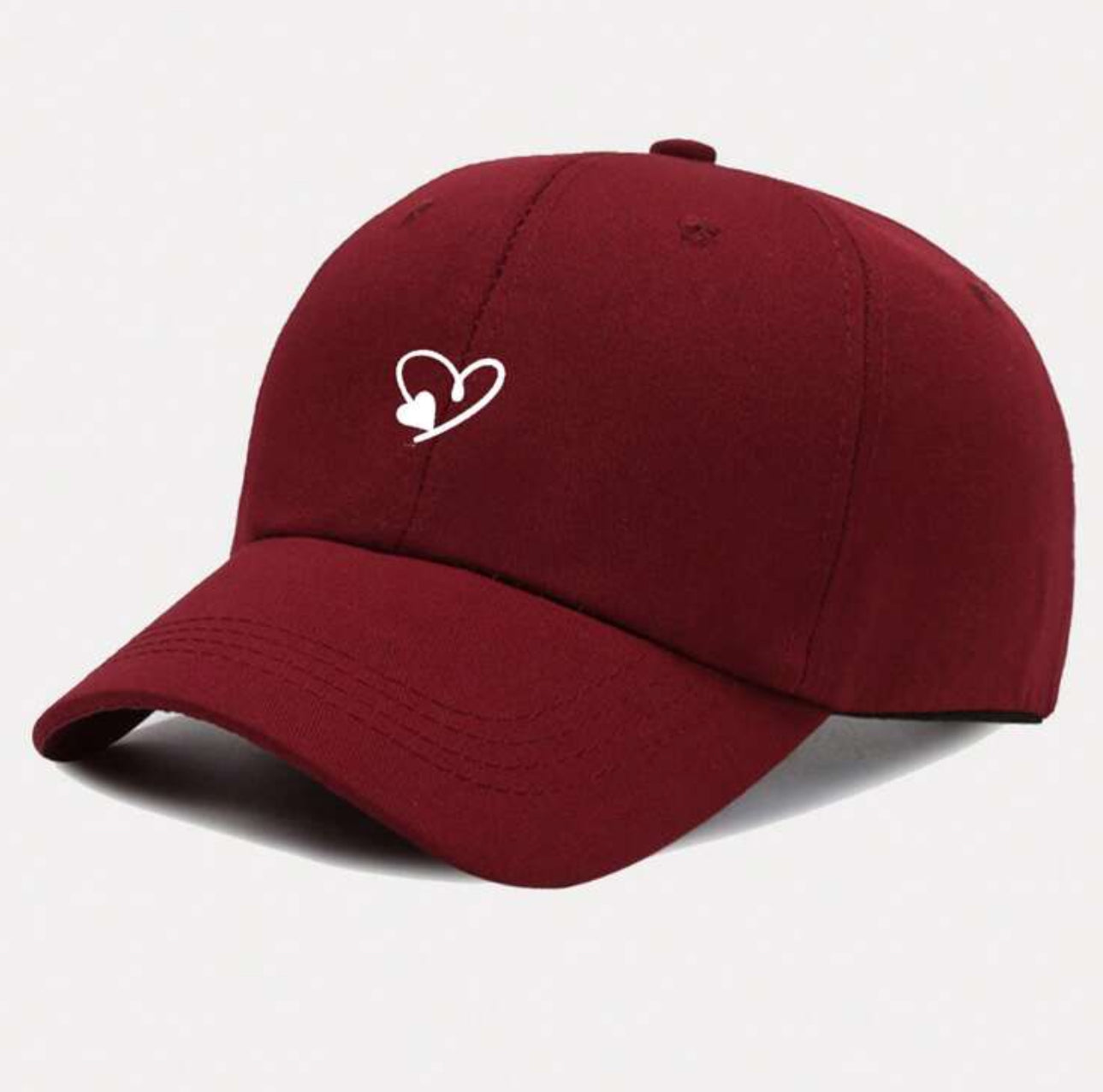 3pcs/Set Adjustable Heart Pattern Baseball Cap For Women