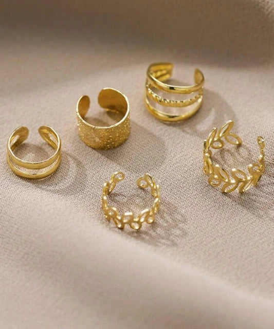 5pcs/Set Gold Bride Clip-On Earrings Set